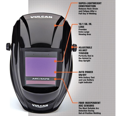 Casco De Soldadura Con Oscurecimiento Automático Ermn - Imagen 6